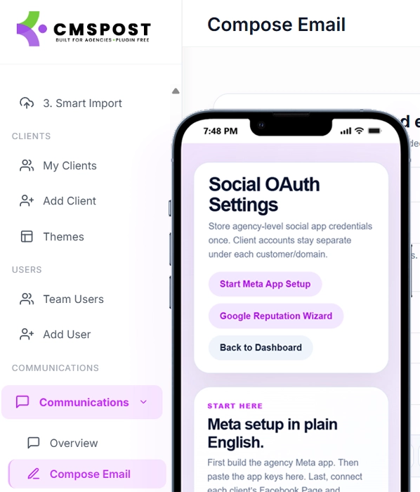 CMSPost Communications Center and connected client relationship workflow