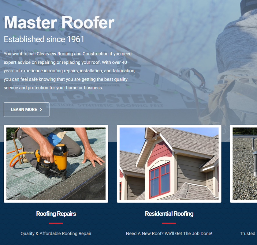 Roofing contractor working on a residential roof