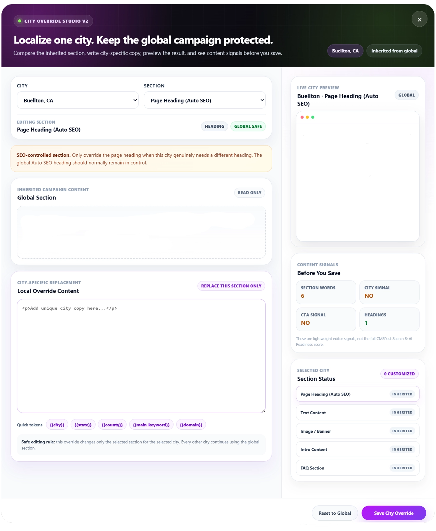 CMSPost city-by-city local SEO workflow