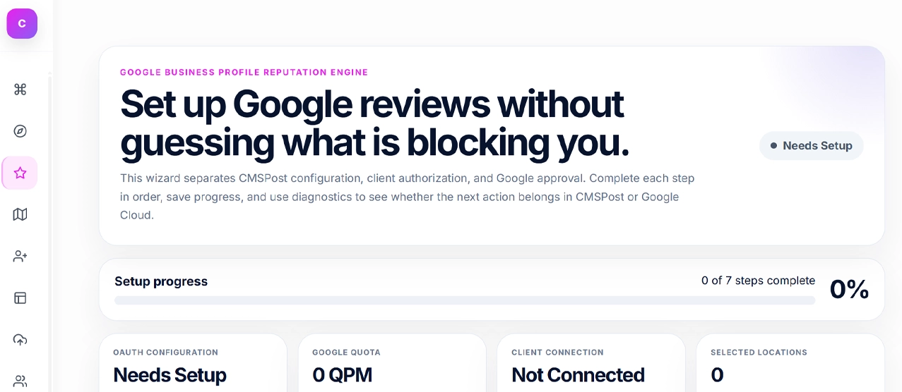 CMSPost reviews and reputation management inside the agency platform