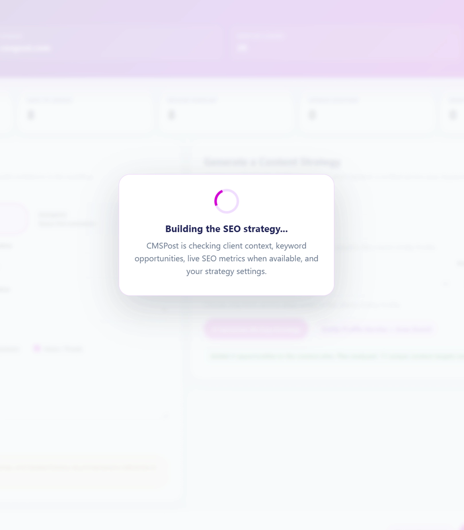 CMSPost SEO Autopilot detailed keyword planning and content workflow